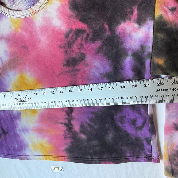 FOREVER 21 Women’s Long Sleeve Crop Sweatshirt size S, Tie Dye Purple & Pink - Picture 4 of 6